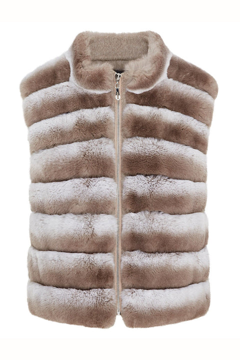Gilet in pelliccia di coniglio Rex
