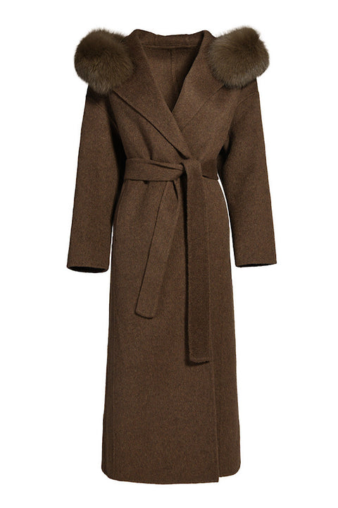 Cappotto di cashmere con cappuccio