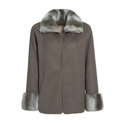 Short Cashmere Jacket with Fur