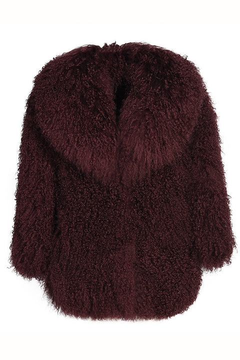 Cappotto mongolo Nila bordeaux