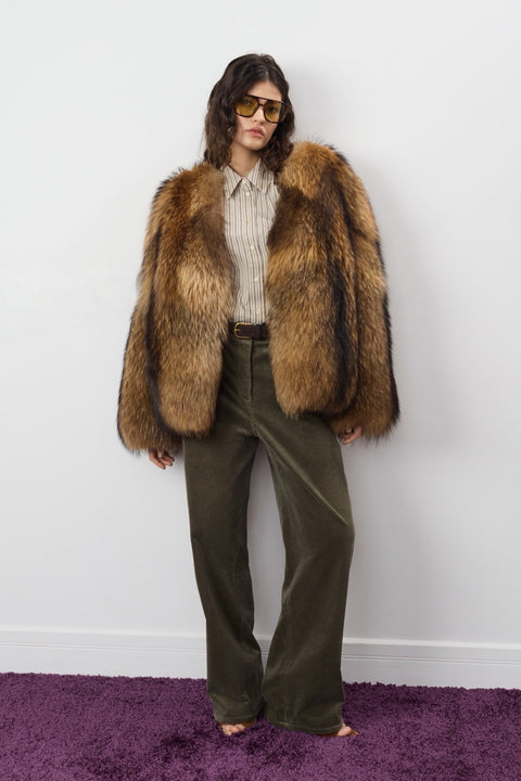 Manteau de fourrure de raton laveur