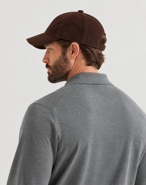 Cappello da uomo in vera pelle scamosciata