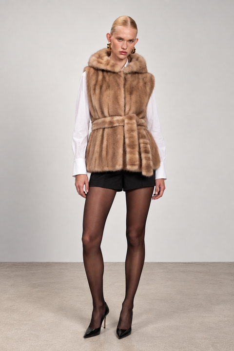 Gilet in vero visone