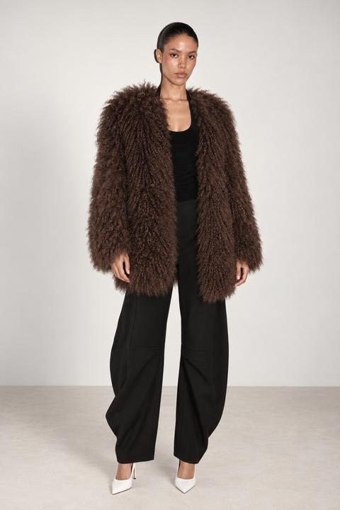 Cappotto mongolo marrone