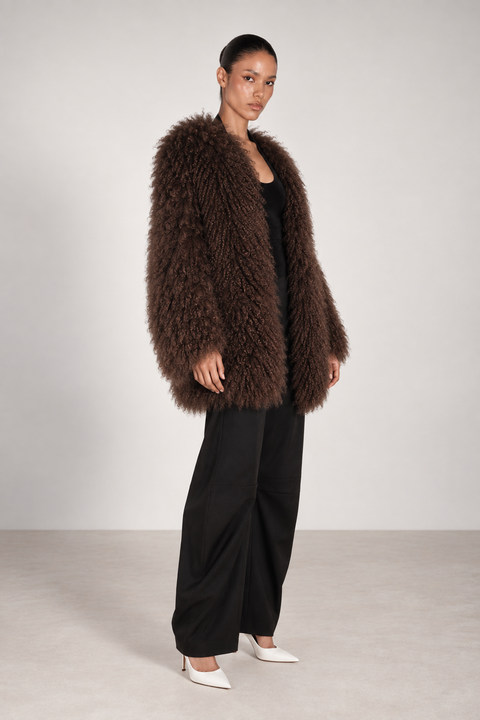 Cappotto mongolo marrone