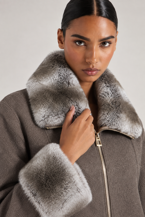 Short Cashmere Jacket with Fur