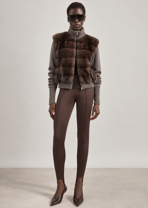 Veste en cachemire et vison