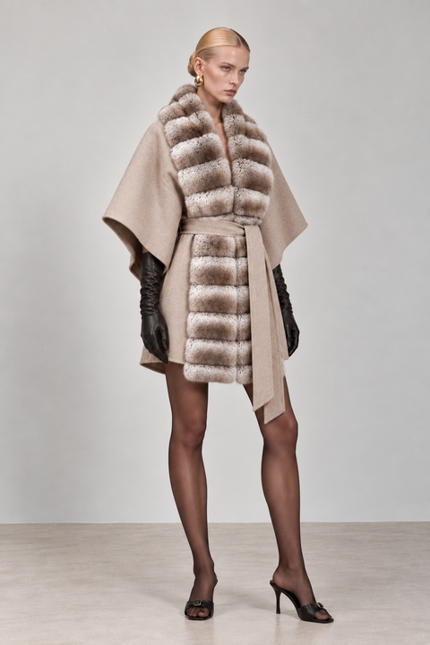 Cashmere Cape with Fur