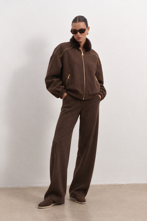 Bomber con piel de visón