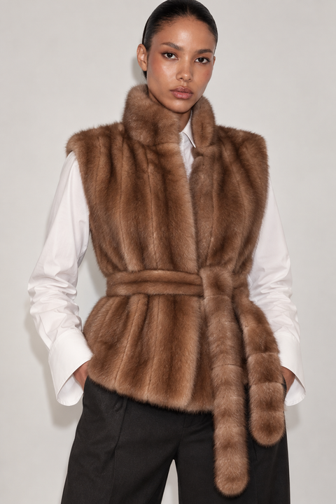 Gilet in vero visone