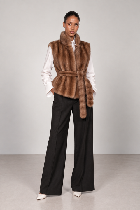 Gilet in vero visone