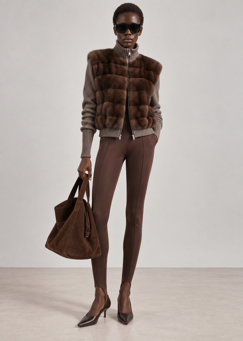 Veste en cachemire et vison