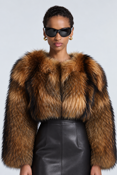 Manteau en fourrure de raton laveur