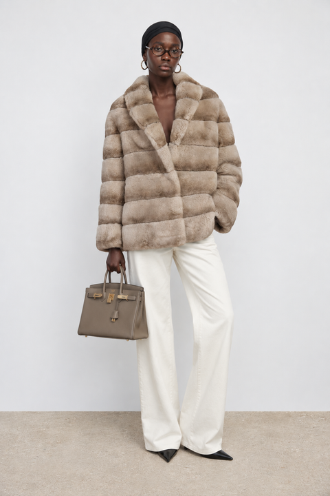 Manteau en fourrure de lapin Rex