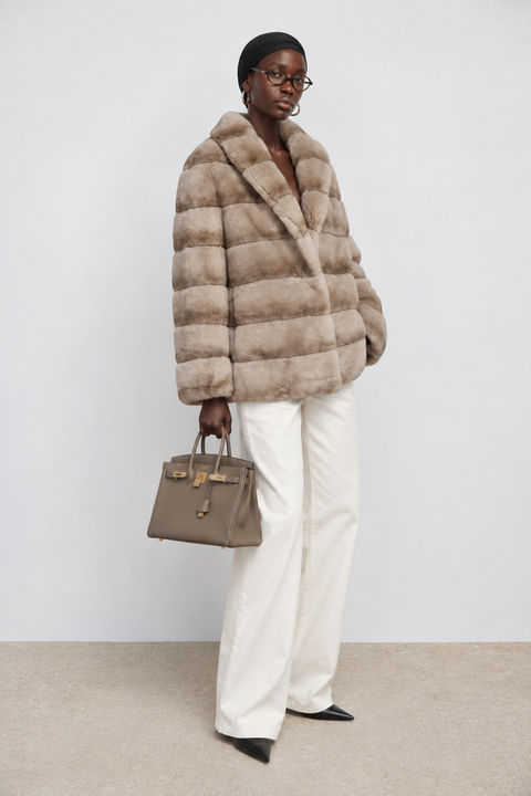 Manteau en fourrure de lapin Rex