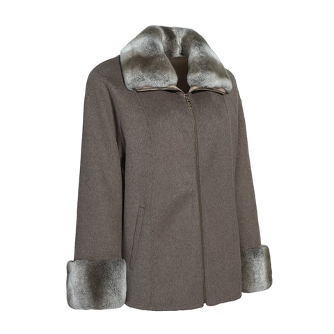 Short Cashmere Jacket with Fur