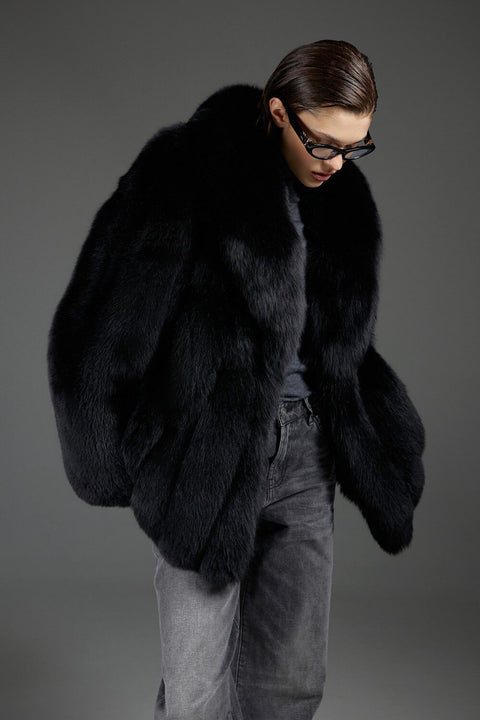 Black Fox Fur Coat