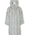 Elegant hooded Fox Fur Coat, showcasing a full-length silhouette and premium natural fox fur.