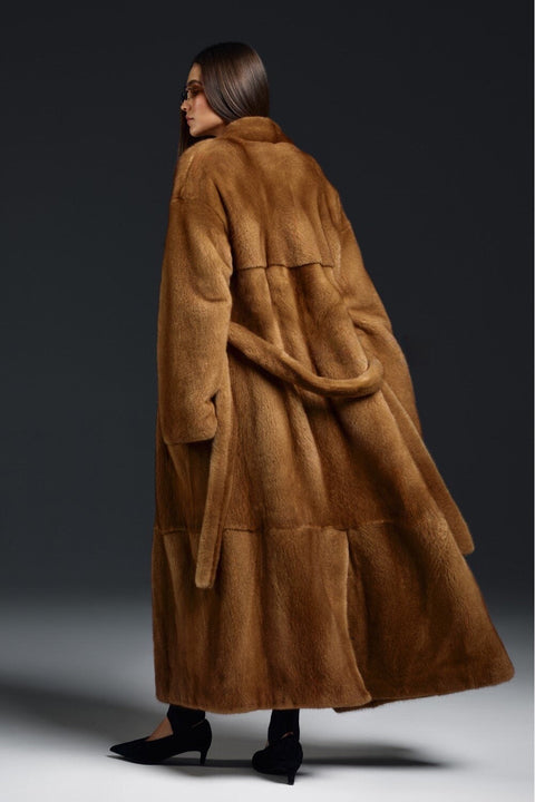 Long Cognac Mink Coat