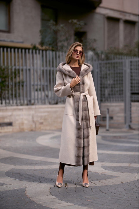 Cashmere Coat with Mink