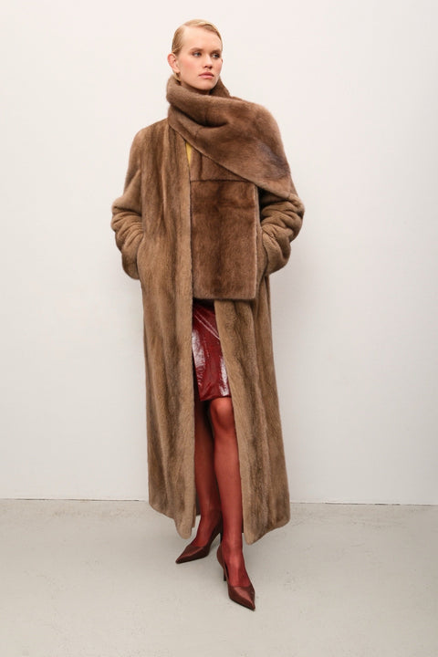 Long Mink Fur Coat