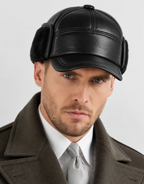 Men Cowhide Leather Hat