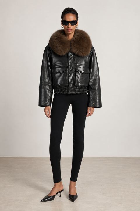 Leather Jacket with Fur