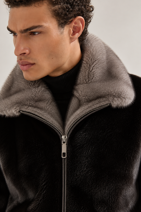 Men Genuine Full Mink Jacket