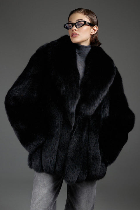 Black Fox Fur Coat
