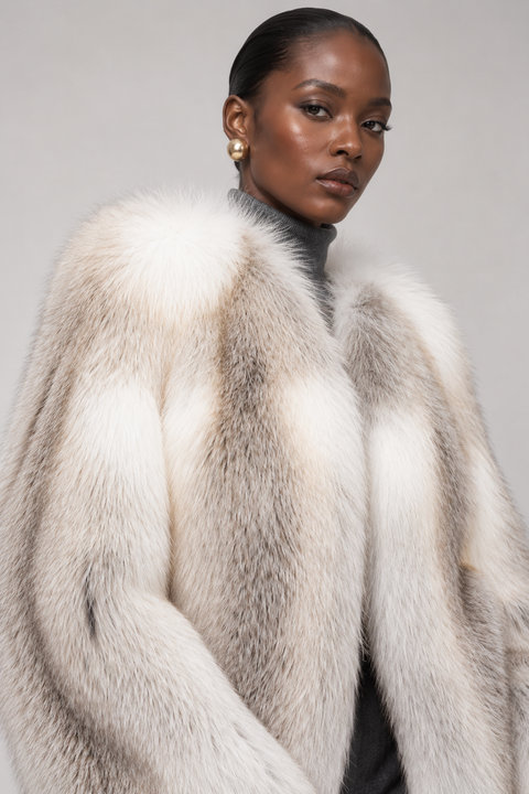 Crossed Fox Fur Coat