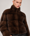 Manteau court en vison brun