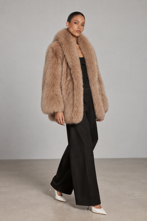 Brown Fox Fur Coat