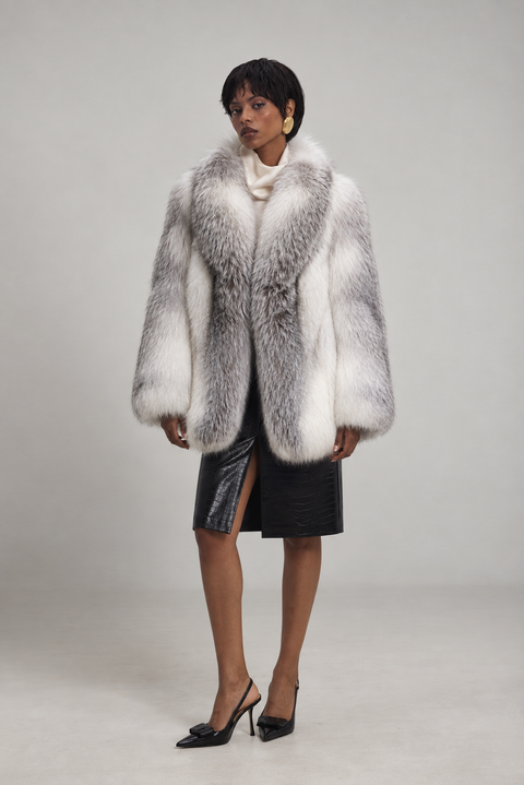 Artic Crossed Fox Fur Coat