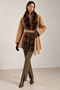 Manteau en laine avec vison