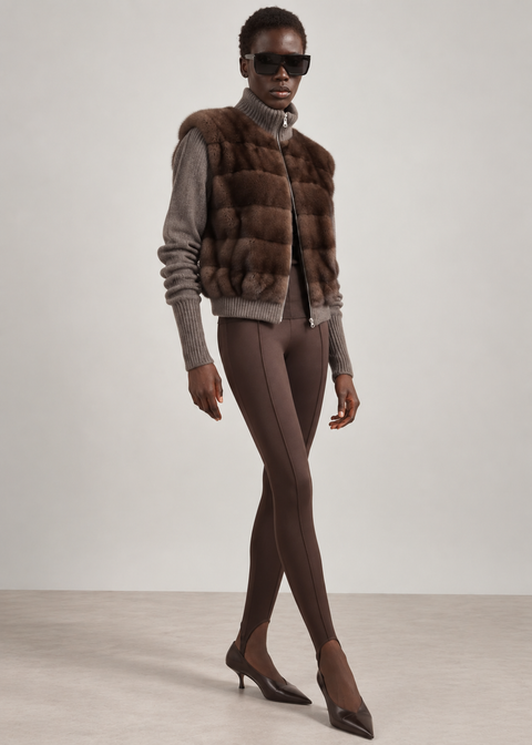 Veste en cachemire et vison