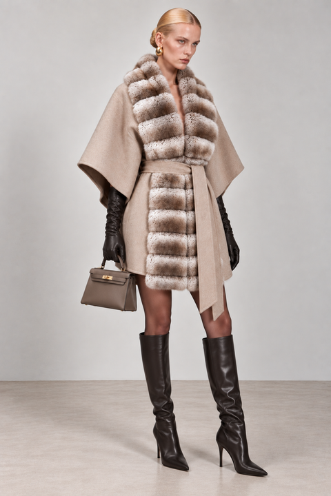 Cashmere Cape with Fur