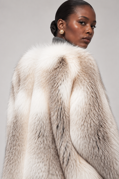 Crossed Fox Fur Coat