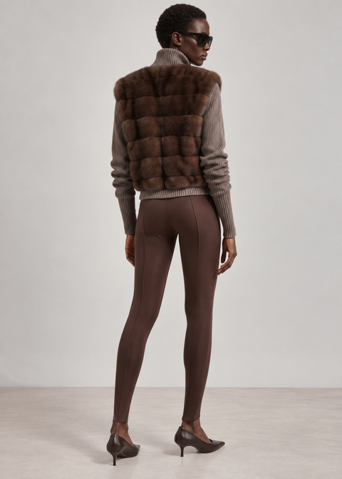 Veste en cachemire et vison