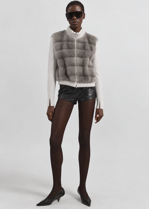 Chaqueta de cachemir y visón