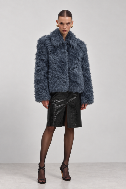Chaqueta de piel de oveja auténtica
