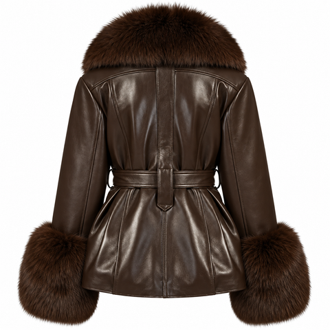 Veste Allegra en cuir noir
