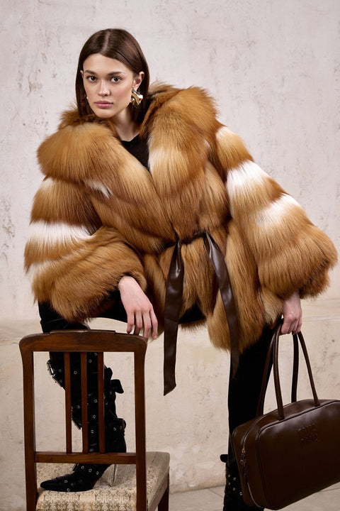 Hooded Fox Fur Cape
