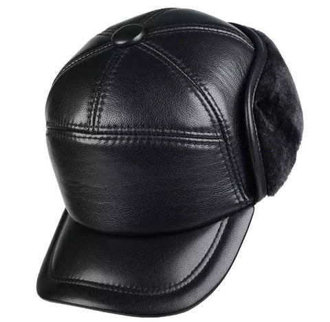 Men Cowhide Leather Hat