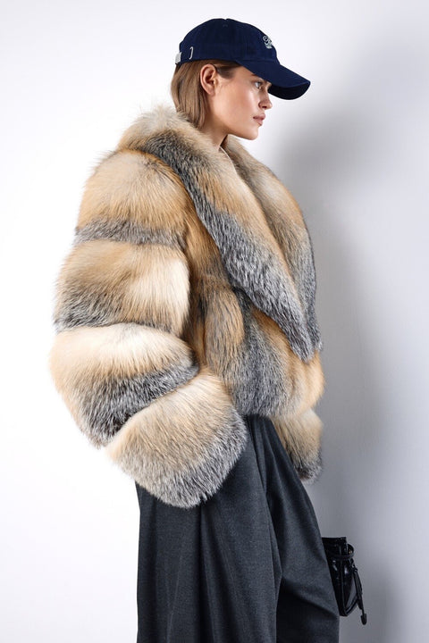 Cropped Fox Fur Coat