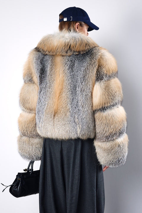 Cropped Fox Fur Coat
