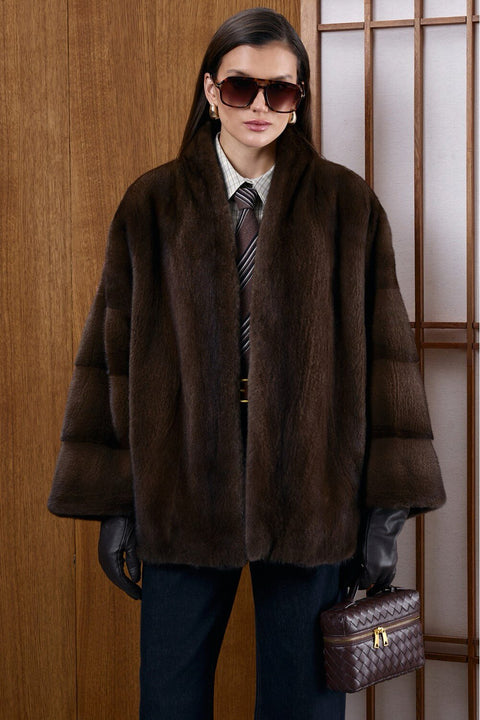 Short Genuine Mink Cape