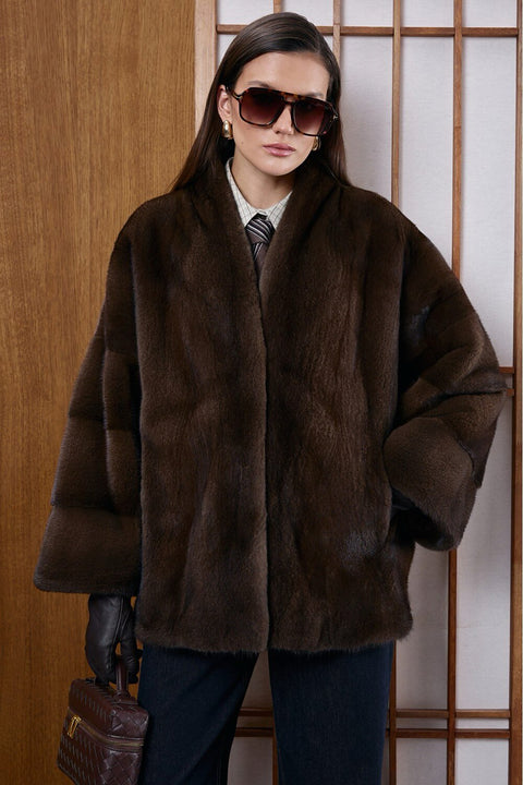 Short Genuine Mink Cape