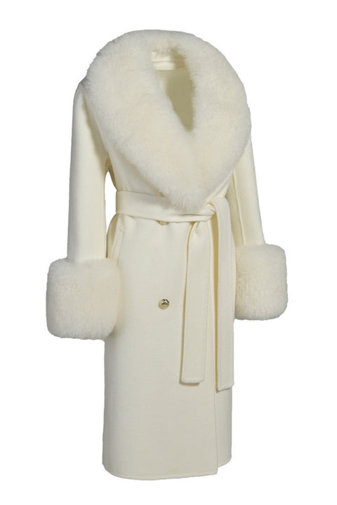 Cashmere Coat with Shearling