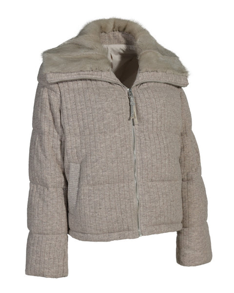 Wool-Blend Mink Jacket