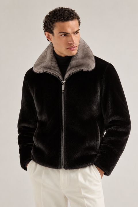 Men Genuine Full Mink Jacket